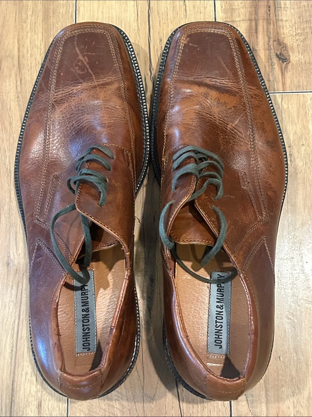 Johnston and Murphy moc toe laced dress shoes sz 12M